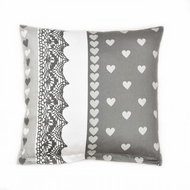 Bellatex Cotton satin - 40 × 40 cm - grey heart - Pillowcase