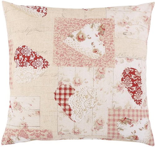Bellatex EMA - 45 × 45 cm - patchwork heart pink - Pillowcase - Main image