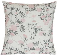 Bellatex Crepe - 40 × 40 cm - pink and grey flower - Pillowcase