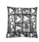 Bellatex Krepový – 40 × 40 cm – srdce patchwork – sivá, tyrkysová - Obliečka na vankúš