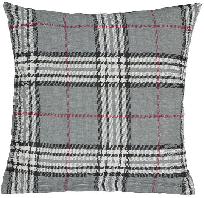 Bellatex krepp párnahuzat, 40×40 cm, szürke, kockás