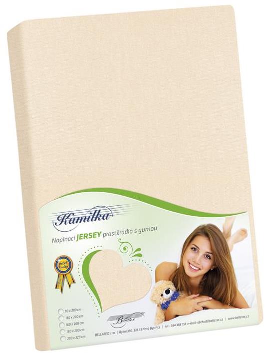 Bellatex J6 Jersey lepedő, 160×200 cm, krémszín