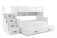 BMS GROUP Bunk bed Max - 3 persons, white 200 × 120 with extra bed, without mattress - Bed