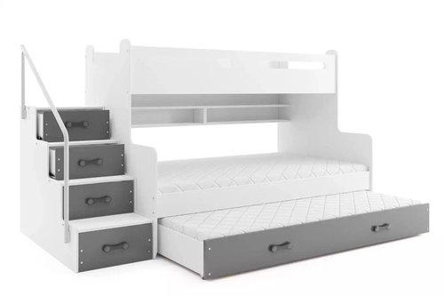 BMS GROUP Bunk bed Max - 3 persons, graphite 200 × 120 with extra bed - Bed - Main image