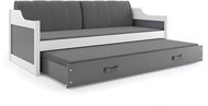 BMS GROUP Children's bed David - 2 persons, 90 × 200 with pull-out extra bed with mattress, white, g - Bed