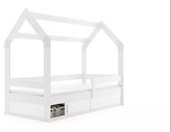 BMS GROUP Children's bed House - 1 person, 80 × 160 with storage space with mattress, white - Bed
