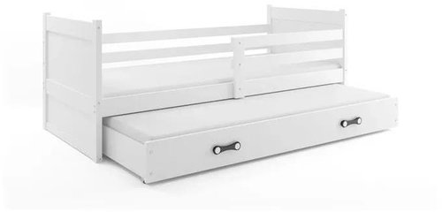 BMS GROUP Children's bed Rico - 2 persons, 90 × 200 with pull-out extra bed without mattress, white - Bed - Main image