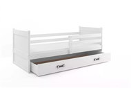 BMS GROUP Children's bed Rico 190 × 200, with storage space with mattress - 1 person, white - Bed