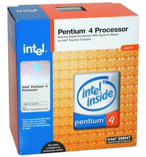 Intel Pentium 4 524 - 3,06GHz, 533MHz FSB, 1MB cache, socket 775, EM64T BOX (Prescott) Main image Intel Pentium 4 524 - 3,06GHz, 533MHz FSB, 1MB cache, socket 775, EM64T BOX (Prescott) - CPU - Main image