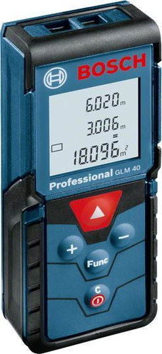 BOSCH Professional Laser Measure 40 m GLM 40 0.601.072.900 (2 X AAA) - Laser Distance Meter - Main image