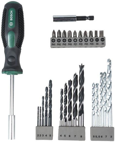 BOSCH 2607017201 Promoline fúrószár- és csavarbitkészlet, 27 db