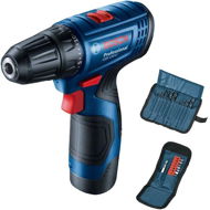 Bosch GSR 120-LI 2x2Ah + 23 db-os bit készlet - Akkus fúró