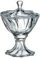 Bohemia Crystal Footed Box on Foot with Lid Neptune 260mm - Storage Jar