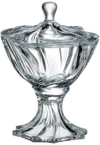 Bohemia Crystal Footed Box on Foot with Lid Neptune 260mm - Storage Jar - Main image