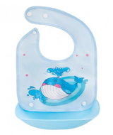 BocioLand Silicone bib with pocket Whale blue - Bib