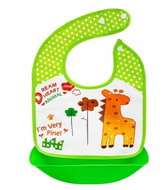 BocioLand Silicone bib with pocket Giraffe green - Bib
