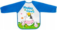 BocioLand bib with long sleeves Happy Cows blue - Bib