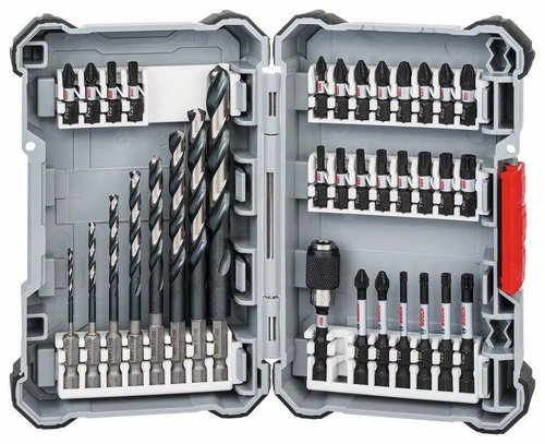 BOSCH 35 pieces of Pick and Click Impact Control HSS spiral drill bits and bits 2.607.017.567 - Drill Set - Main image