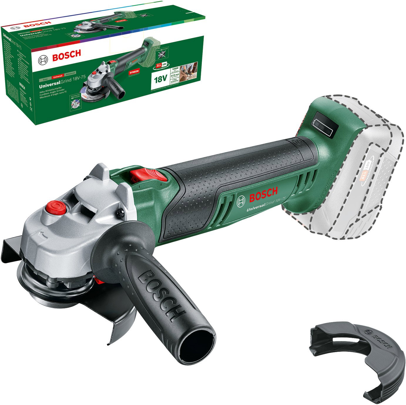 BOSCH 0.603.3E5.000 AKU 115 mm UniversalGrind 18V-75 (AKU nélkül)