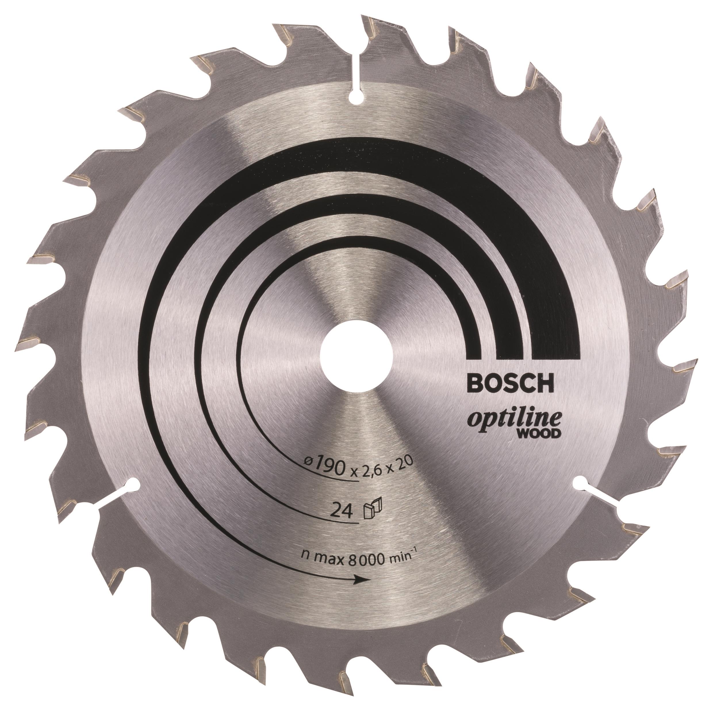 Bosch Optiline Wood körfűrészlap, 190×20/16×2,6 mm, 24 (2.608.640.612)