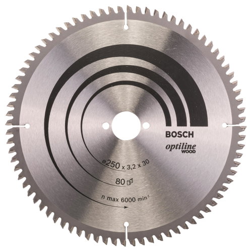 BOSCH Optiline Wood saw blade 250 × 30 × 3.2 mm, 80 2.608.640.645 - Circular Saw Blade - Main image