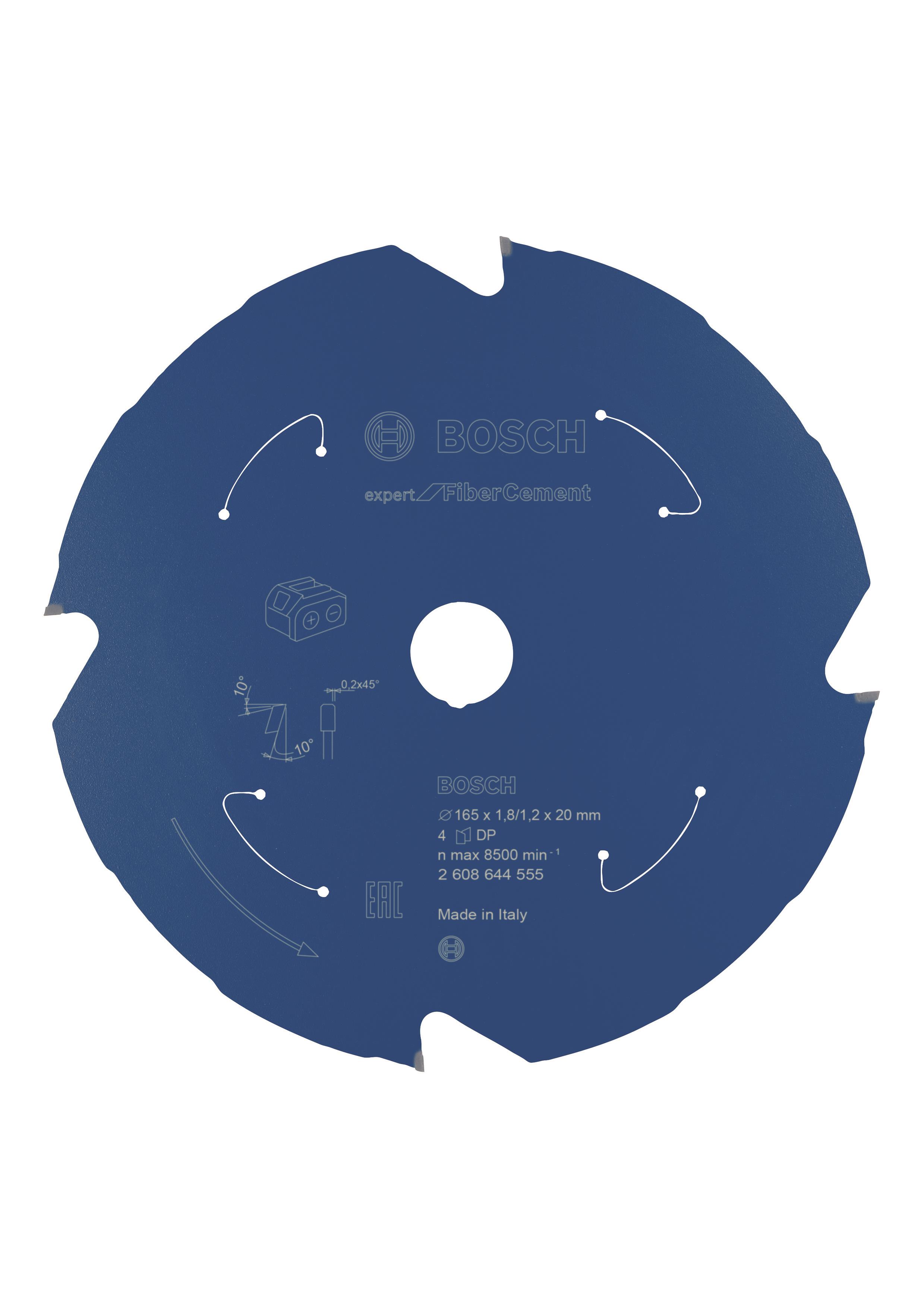 Bosch Expert fűrészlap for Fibre Cement akkus fűrészhez 165×1,8/1,2×20 T4 2.608.644.555