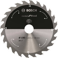 BOSCH Saw blade Standard for Wood for cordless saws 190 × 1.6/1.1 × 30 T24 2.608.837.708 - Circular Saw Blade