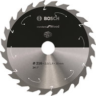 BOSCH Saw blade Standard for Wood for cordless saws 216 × 1.7/1.2 × 30 T24 2.608.837.724 - Circular Saw Blade