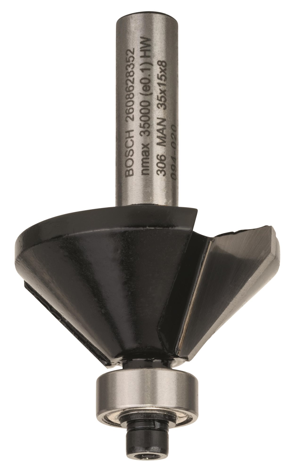 BOSCH 2608628352 Fazettás maró, 8 mm, B 11 mm, L 14,7 mm, G 56 mm, 45°