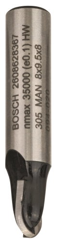 BOSCH Chamfering cutter, 8 mm, R1 4 mm, D 8 mm, L 9.2 mm, G 40 mm 2.608.628.367 Main image BOSCH Chamfering cutter, 8 mm, R1 4 mm, D 8 mm, L 9.2 mm, G 40 mm 2.608.628.367 - Milling Cutter - Main image