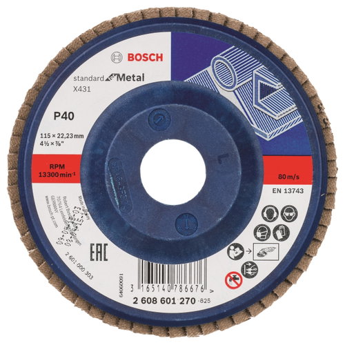 BOSCH Laminated grinding wheel X431, Standard for Metal 2.608.601.270 - Lamellar Disc - Main image