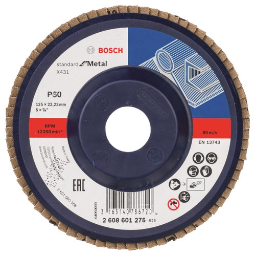 BOSCH Laminated grinding wheel X431, Standard for Metal 2.608.601.275 - Lamellar Disc - Main image