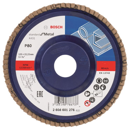 BOSCH Laminated grinding wheel X431, Standard for Metal 2.608.601.276 - Lamellar Disc - Main image