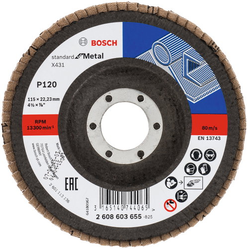 BOSCH Laminated grinding wheel X431, Standard for Metal 2.608.603.655 - Lamellar Disc - Main image