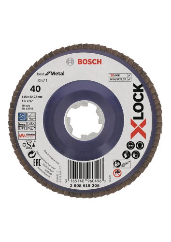 BOSCH Best for Metal System X-LOCK, straight version, plastic blade, O 115 mm, G 40, X571 2.608.619. - Lamellar Disc - Main image