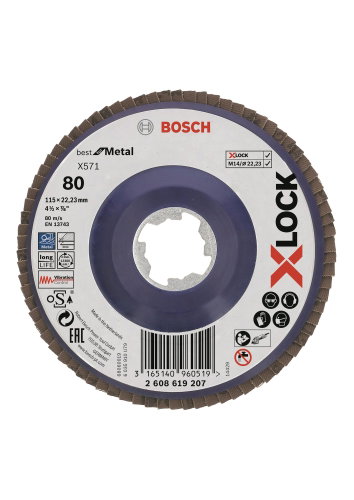 BOSCH Best for Metal System X-LOCK, straight version, plastic blade, O 115 mm, G 80, X571 2.608.619. - Lamellar Disc - Main image