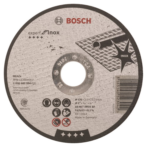 BOSCH Cutting wheel Expert for Inox AS 46 T INOX BF, 125 mm, 2.0 mm 2.608.600.094 - Cutting Disc - Main image