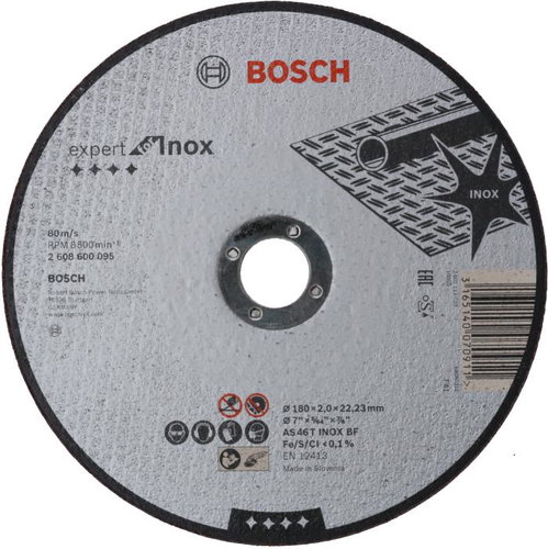 BOSCH Cutting wheel Expert for Inox AS 46 T INOX BF, 180 mm, 2.0 mm 2.608.600.095 - Cutting Disc - Main image