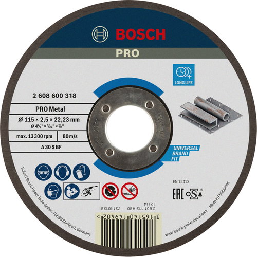 BOSCH Cutting wheel Expert for Metal A 30 S BF, 115 mm, 2.5 mm 2.608.600.318 - Cutting Disc - Main image