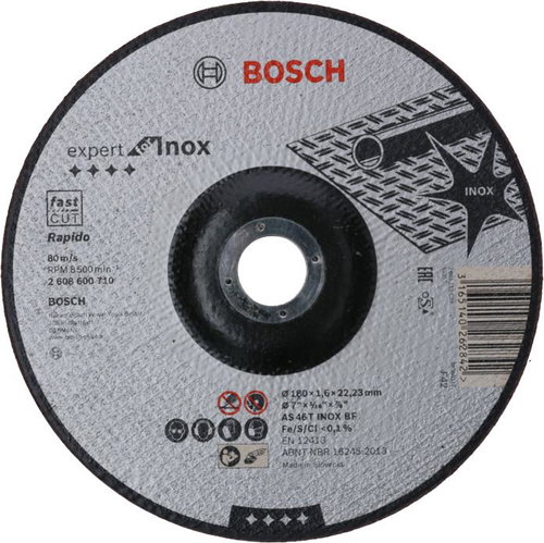 BOSCH Expert for Inox - Rapido AS 46 T INOX BF, 180 mm, 1.6 mm 2.608.600.710 - Cutting Disc - Main image