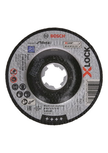 BOSCH Center Offset Cutter Expert for Metal X-LOCK System, 115 × 2.5 × 22.23 2.608.619.256 - Cutting Disc - Main image