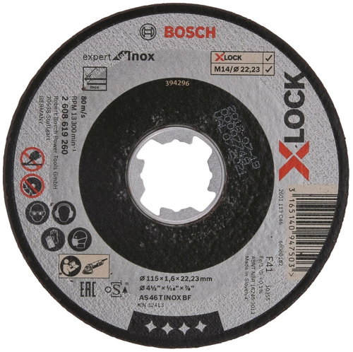 BOSCH 2608619260, Expert for Inox X-LOCK, lapos vágótárcsa, 115×1,6×22,23 Fő fotó BOSCH 2608619260, Expert for Inox X-LOCK, lapos vágótárcsa, 115×1,6×22,23 - Vágótárcsa - Fő fotó