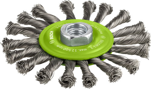 BOSCH Wire brush disc, braided, 115, Stainless steel 2.608.622.106 Main image BOSCH Wire brush disc, braided, 115, Stainless steel 2.608.622.106 - Sanding Brush - Main image