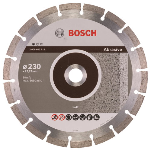 BOSCH Diamond cutting disc Standard for Abrasive 230 x 22,23 x 2,3 x 10 mm 2.608.602.619 - Diamond Disc - Main image