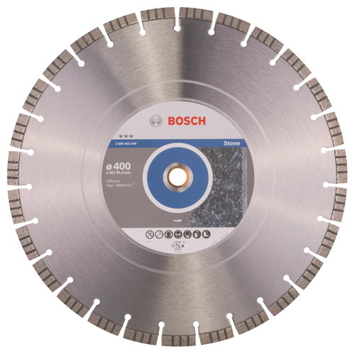 BOSCH Diamond cutting disc Best for Stone 400 x 20,00+25,40 x 3,2 x 12 mm 2.608.602.649 - Diamond Disc - Main image