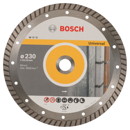 BOSCH 2608603252 Gyémánt vágótárcsa Standard Universal Turbo 230 x 22,23 x 2,5 x 10 mm Fő fotó BOSCH 2608603252 Gyémánt vágótárcsa Standard Universal Turbo 230 x 22,23 x 2,5 x 10 mm - Gyémánt korong - Fő fotó