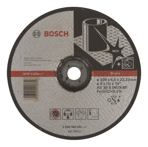 BOSCH Roughing wheel Expert for Inox AS 30 S INOX BF, 230 mm, 6.0 mm 2.608.600.541 - Grinding Wheel - Main image