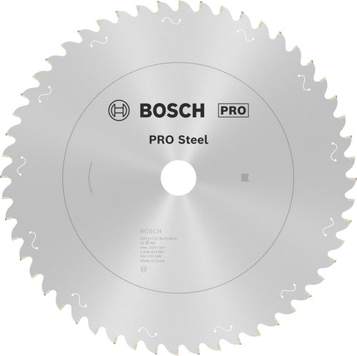 BOSCH Saw blade PRO Steel Corded for cable circular saw, 254 × 2.2 × 25.4 mm, T52 - Circular Saw Blade - Main image