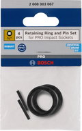 BOSCH Set of retaining ring and pin for PRO Impact Socket, 3", 4 pcs. - Attachment