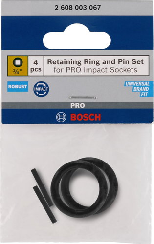 BOSCH Set of retaining ring and pin for PRO Impact Socket, 3", 4 pcs. - Attachment - Main image